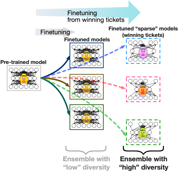 Figure 1 for Diverse Lottery Tickets Boost Ensemble from a Single Pretrained Model