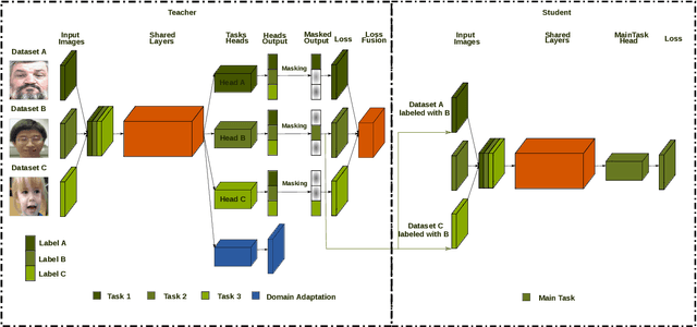 Figure 1 for Distill-2MD-MTL: Data Distillation based on Multi-Dataset Multi-Domain Multi-Task Frame Work to Solve Face Related Tasksks, Multi Task Learning, Semi-Supervised Learning