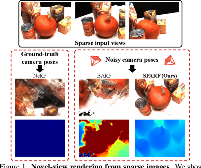 Figure 1 for SPARF: Neural Radiance Fields from Sparse and Noisy Poses