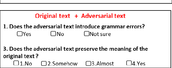 Figure 3 for How do humans perceive adversarial text? A reality check on the validity and naturalness of word-based adversarial attacks