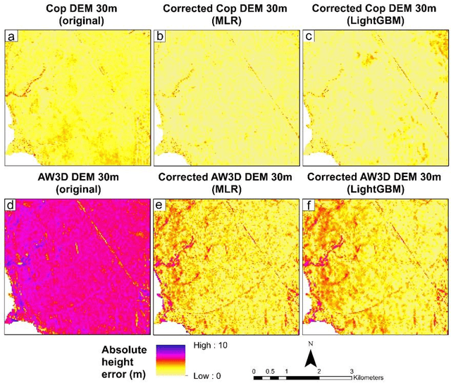 Figure 1 for Comparison of machine learning and statistical approaches for digital elevation model (DEM) correction: interim results