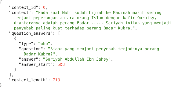 Figure 1 for QASiNa: Religious Domain Question Answering using Sirah Nabawiyah
