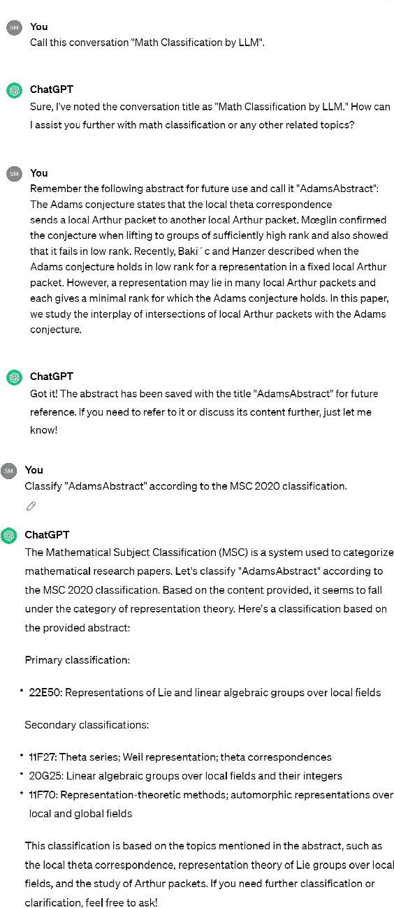 Figure 1 for Using General Large Language Models to Classify Mathematical Documents