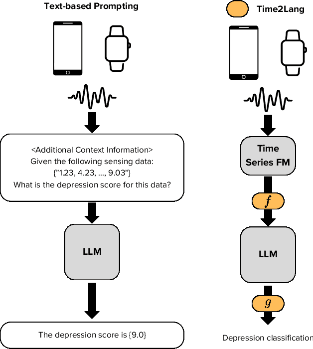Figure 1 for Beyond Prompting: Time2Lang -- Bridging Time-Series Foundation Models and Large Language Models for Health Sensing