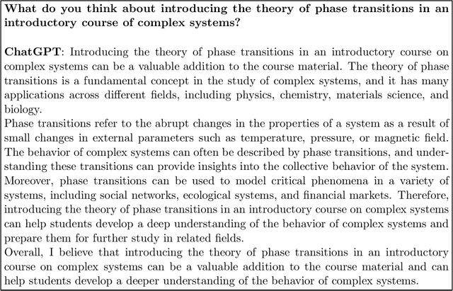 Figure 2 for Questions of science: chatting with ChatGPT about complex systems