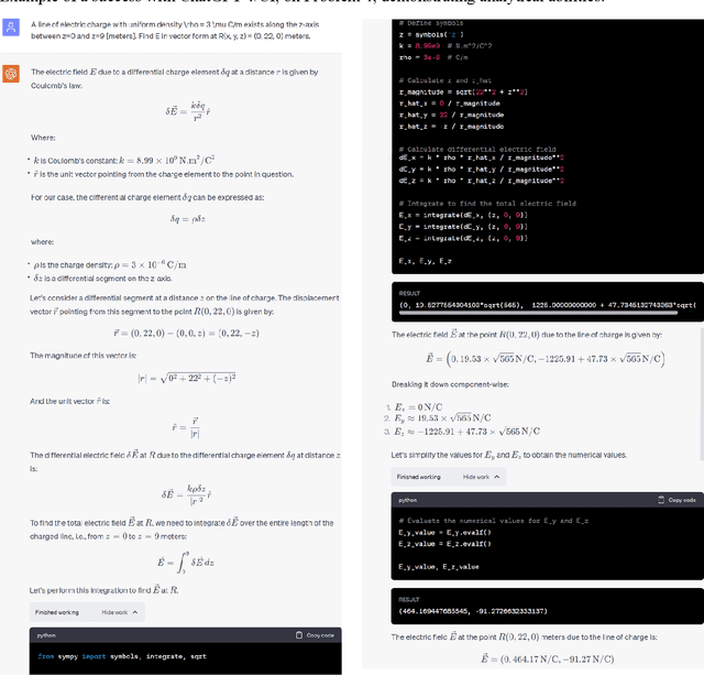 Figure 2 for ChatGPT-4 with Code Interpreter can be used to solve introductory college-level vector calculus and electromagnetism problems