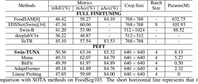 Figure 2 for Swin-TUNA : A Novel PEFT Approach for Accurate Food Image Segmentation