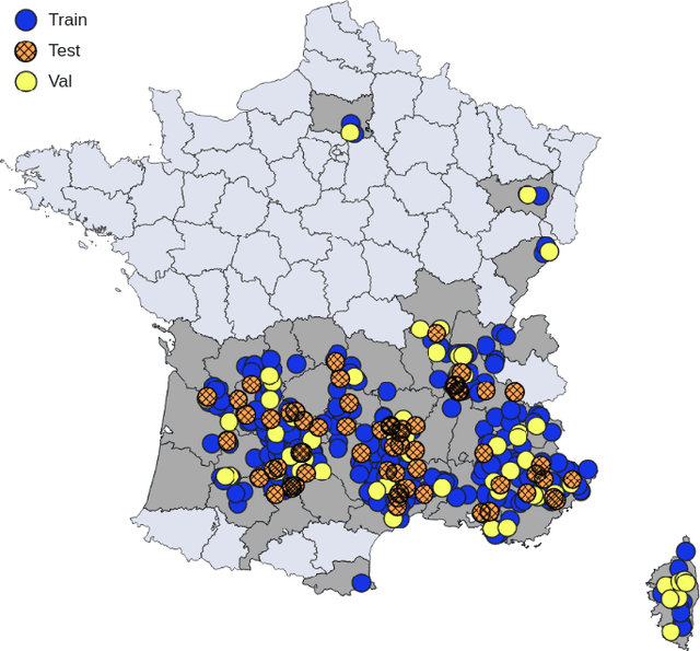 Figure 2 for PureForest: A Large-scale Aerial Lidar and Aerial Imagery Dataset for Tree Species Classification in Monospecific Forests