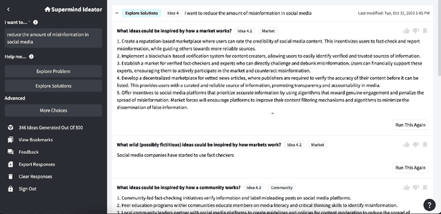 Figure 2 for Supermind Ideator: Exploring generative AI to support creative problem-solving