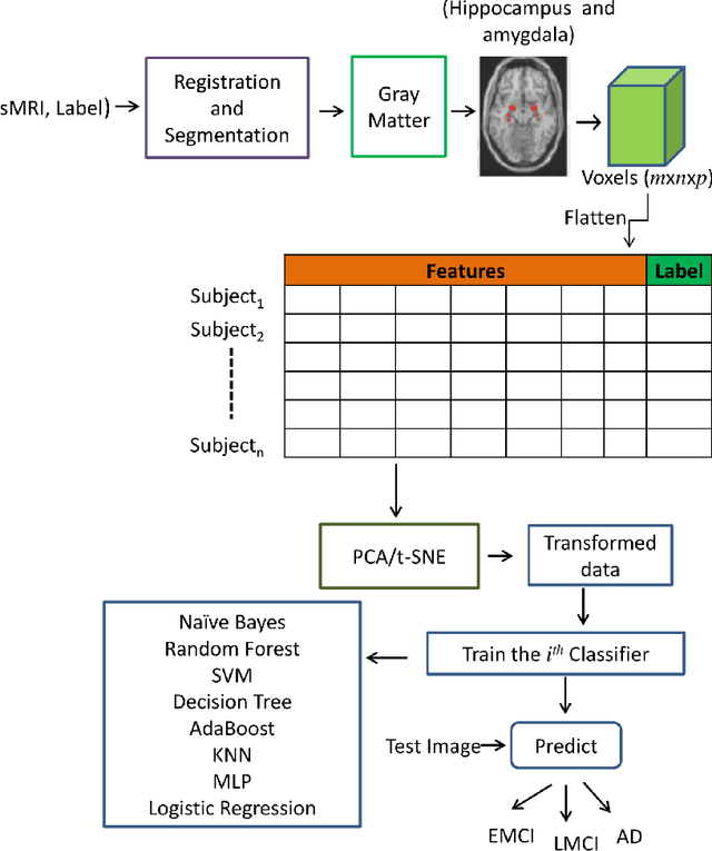 Figure 1 for MRI Patterns of the Hippocampus and Amygdala for Predicting Stages of Alzheimer's Progression: A Minimal Feature Machine Learning Framework
