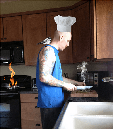 Figure 1 for Understanding Cross-modal Interactions in V&L Models that Generate Scene Descriptions