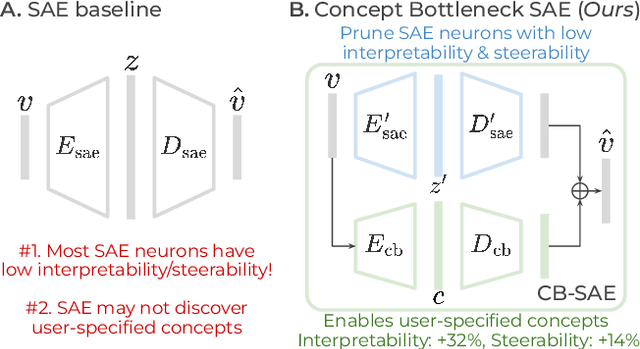 Figure 1 for Interpretable and Steerable Concept Bottleneck Sparse Autoencoders