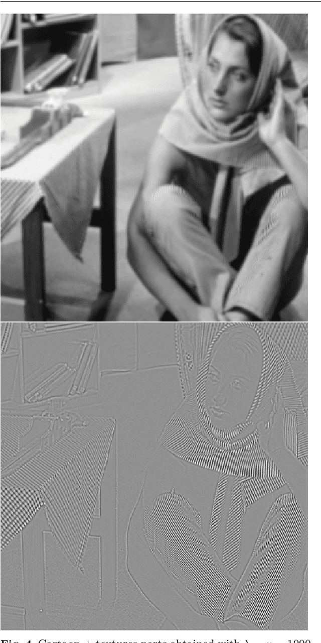 Figure 4 for Bregman implementation of Meyer's $G-$norm for cartoon + textures decomposition