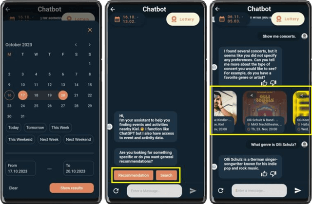 Figure 3 for EventChat: Implementation and user-centric evaluation of a large language model-driven conversational recommender system for exploring leisure events in an SME context