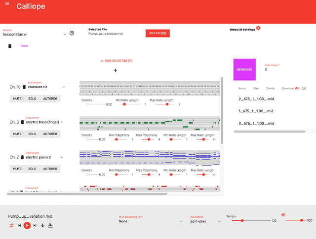 Figure 1 for Calliope: An Online Generative Music System for Symbolic Multi-Track Composition