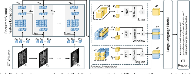 Figure 1 for Recurrent Visual Feature Extraction and Stereo Attentions for CT Report Generation
