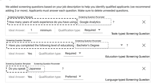 Figure 1 for Learning to Ask Screening Questions for Job Postings