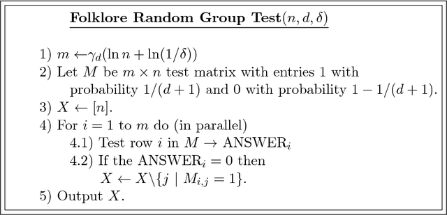Figure 1 for Non-Adaptive Randomized Algorithm for Group Testing
