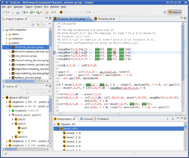 Figure 2 for The SeaLion has Landed: An IDE for Answer-Set Programming---Preliminary Report