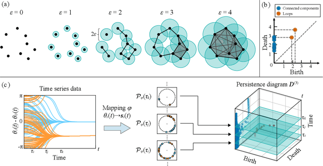Figure 1 for Evaluating the phase dynamics of coupled oscillators via time-variant topological features