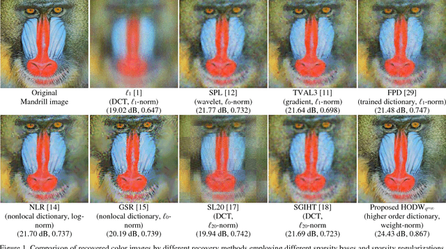 Figure 1 for Compressive Sensing of Color Images Using Nonlocal Higher Order Dictionary