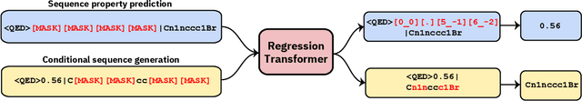 Figure 1 for Regression Transformer: Concurrent Conditional Generation and Regression by Blending Numerical and Textual Tokens