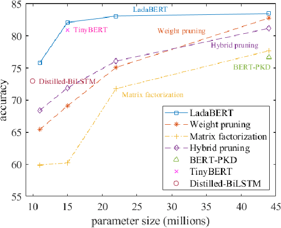 Figure 1 for LadaBERT: Lightweight Adaptation of BERT through Hybrid Model Compression