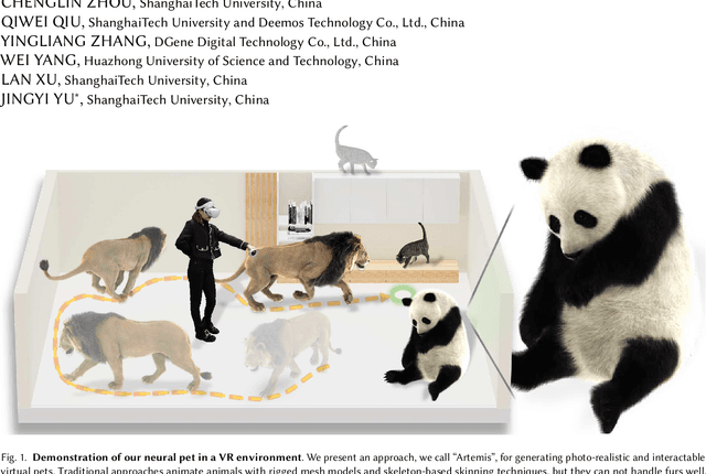 Figure 1 for Artemis: Articulated Neural Pets with Appearance and Motion synthesis