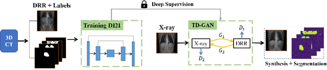 Figure 1 for Task Driven Generative Modeling for Unsupervised Domain Adaptation: Application to X-ray Image Segmentation