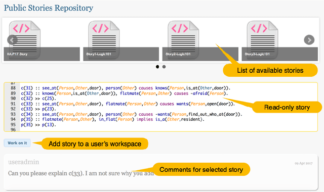 Figure 4 for Web-STAR: Towards a Visual Web-Based IDE for a Story Comprehension System