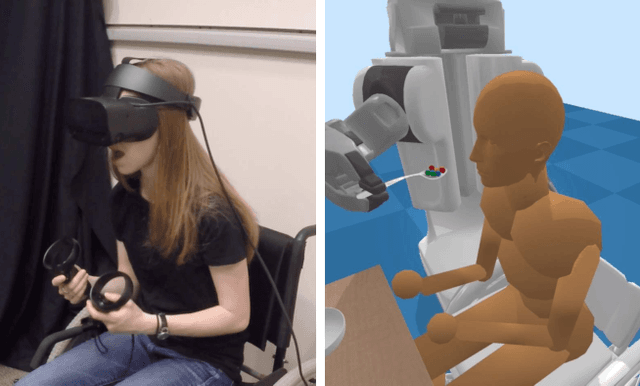 Figure 1 for Assistive VR Gym: Using Interactions with Real People to Improve Virtual Assistive Robots