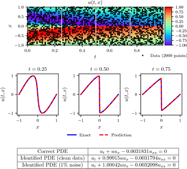 Figure 1 for Physics Informed Deep Learning (Part II): Data-driven Discovery of Nonlinear Partial Differential Equations