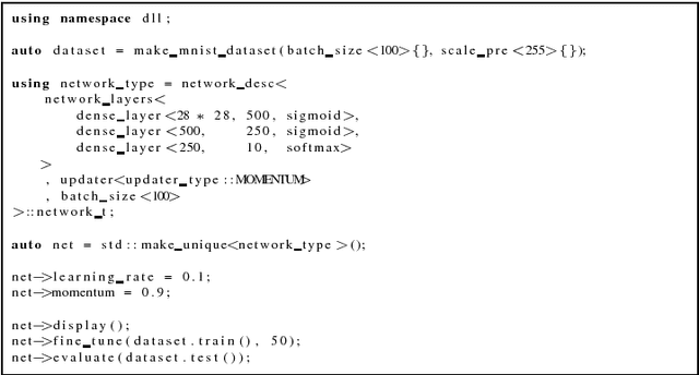 Figure 1 for DLL: A Blazing Fast Deep Neural Network Library