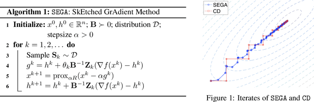 Figure 1 for SEGA: Variance Reduction via Gradient Sketching