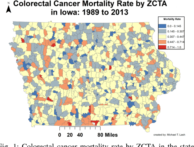 Figure 1 for Learning Rich Geographical Representations: Predicting Colorectal Cancer Survival in the State of Iowa