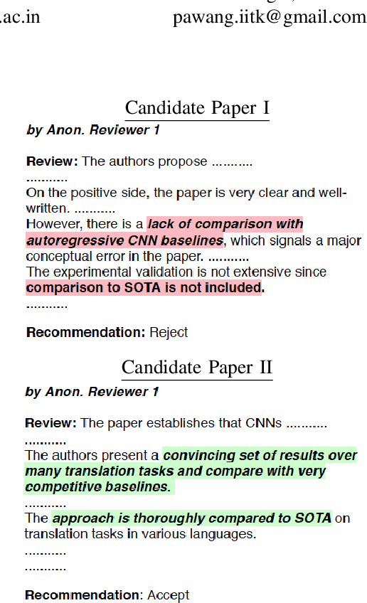 Figure 1 for COMPARE: A Taxonomy and Dataset of Comparison Discussions in Peer Reviews