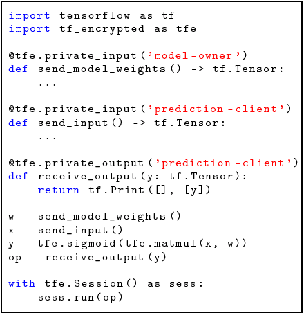 Figure 1 for Private Machine Learning in TensorFlow using Secure Computation