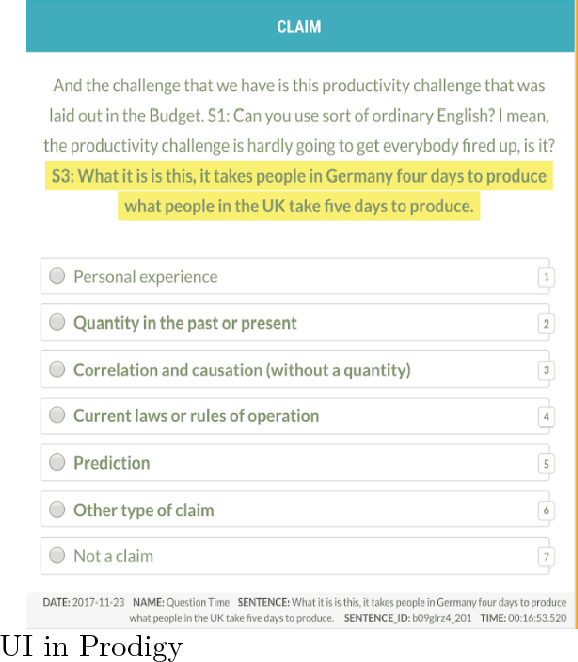 Figure 2 for Towards Automated Factchecking: Developing an Annotation Schema and Benchmark for Consistent Automated Claim Detection