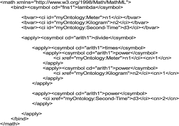 Figure 3 for Using MathML to Represent Units of Measurement for Improved Ontology Alignment