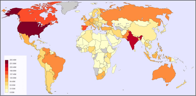Figure 4 for Mapping Languages: The Corpus of Global Language Use