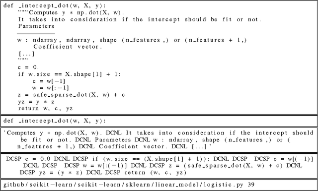 Figure 2 for A parallel corpus of Python functions and documentation strings for automated code documentation and code generation