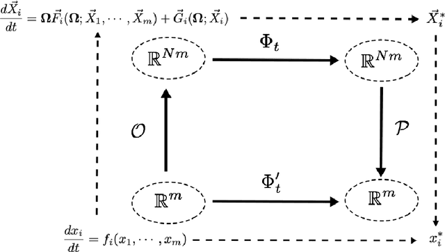 Figure 1 for Projective Embedding of Dynamical Systems: uniform mean field equations