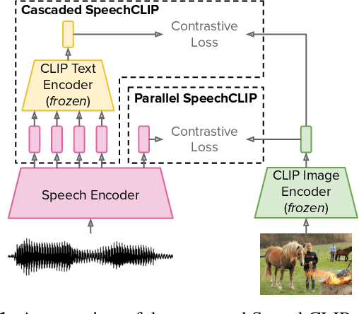 Figure 1 for SpeechCLIP: Integrating Speech with Pre-Trained Vision and Language Model