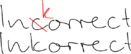 Figure 1 for Inkorrect: Online Handwriting Spelling Correction