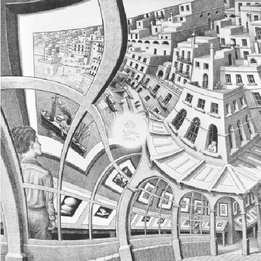 Figure 1 for Image In painting Applied to Art Completing Escher's Print Gallery