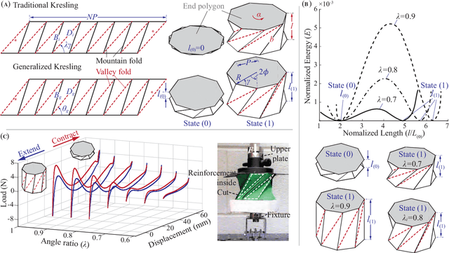 Figure 3 for Peristaltic locomotion without digital controllers: Exploiting the origami multi-stability to coordinate robotic motions