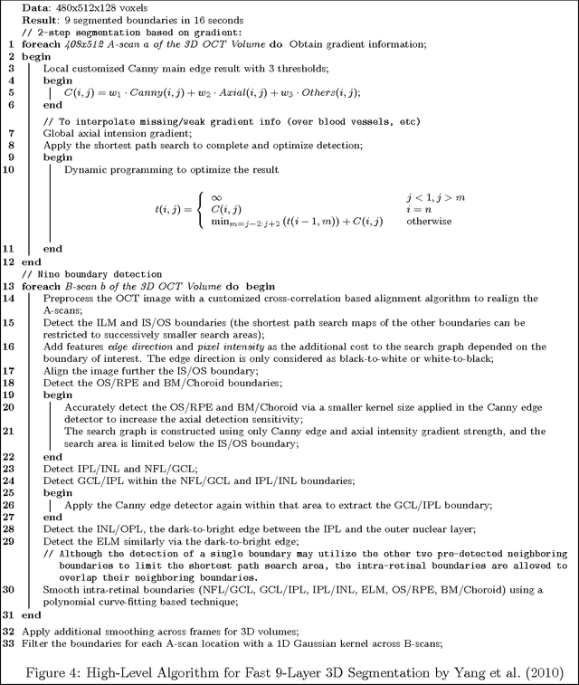 Figure 4 for OCT Segmentation Survey and Summary Reviews and a Novel 3D Segmentation Algorithm and a Proof of Concept Implementation