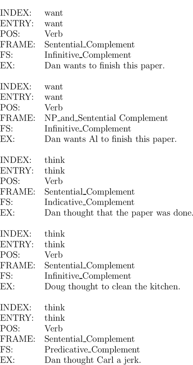 Figure 3 for A Freely Available Syntactic Lexicon for English