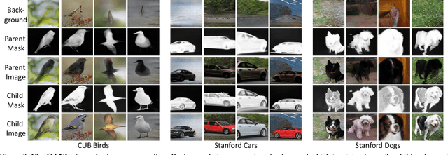 Figure 4 for FineGAN: Unsupervised Hierarchical Disentanglement for Fine-Grained Object Generation and Discovery