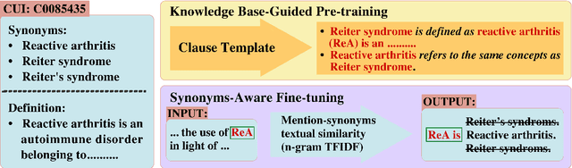 Figure 1 for Generative Biomedical Entity Linking via Knowledge Base-Guided Pre-training and Synonyms-Aware Fine-tuning